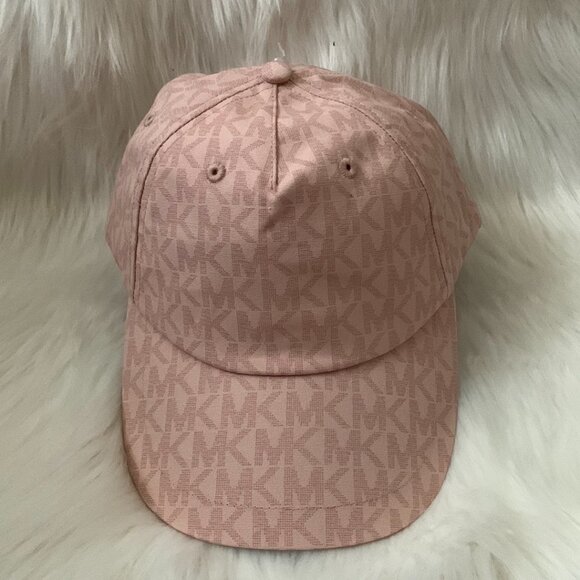 MICHAEL KORS Signature Logo Baseball Cap in Blush Pink - Picture 1 of 4